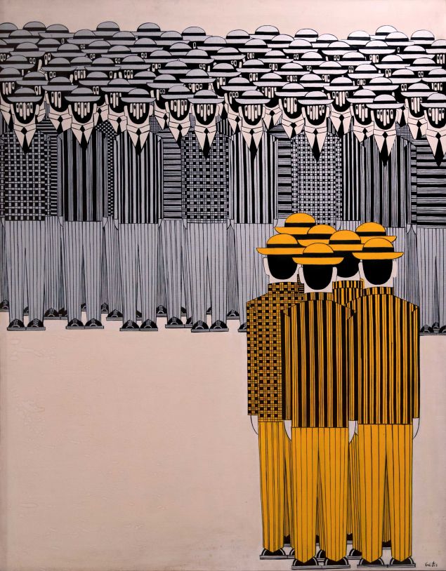 Γιάννης Γαΐτης, Παρέλαση, 1974, Λάδι σε Μουσαμά