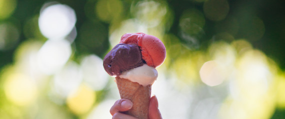 Woman holding ice cream