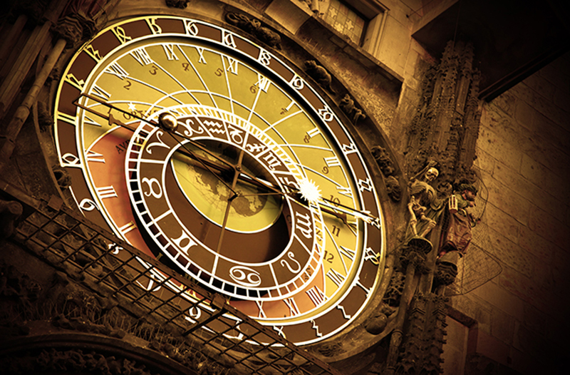 Old astronomical clock