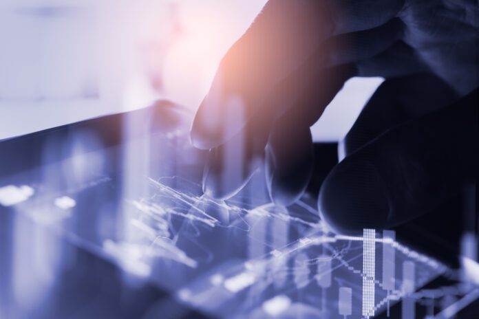 Stock Market Or Forex Trading Graph And Candlestick Chart Suitab